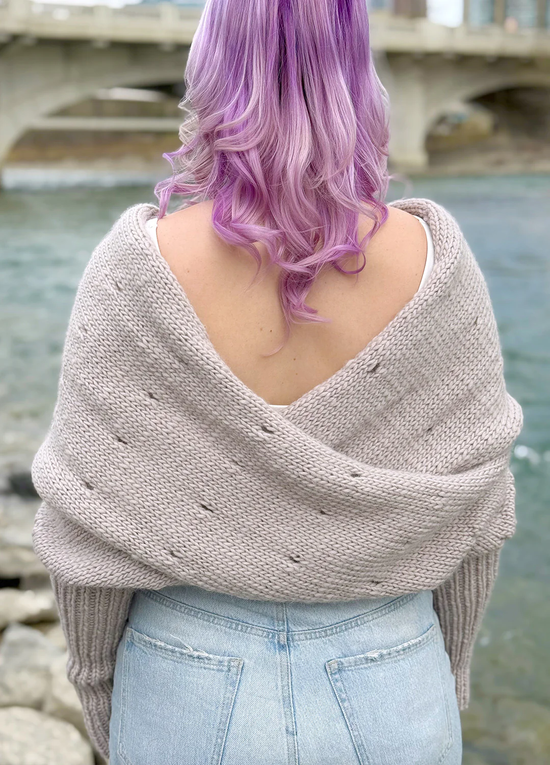 Easy Eyelet Sweater Scarf x @knitatude Kit - Yummy Version - Image 5